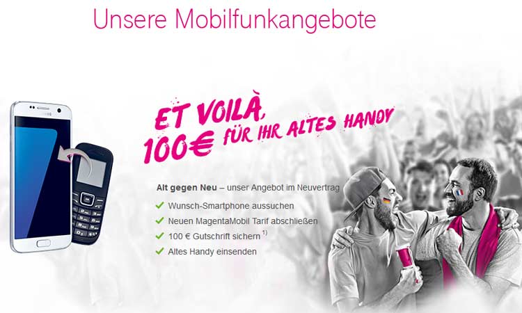 Altes Hany einsenden und von der Telekom einen 100 € Bonus erhalten